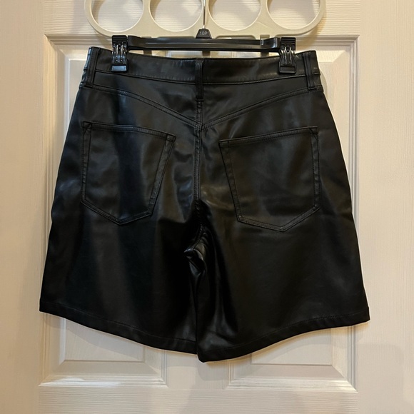GAP Vegan Leather 10” High Rise Bermuda Shorts - Picture 5 of 10